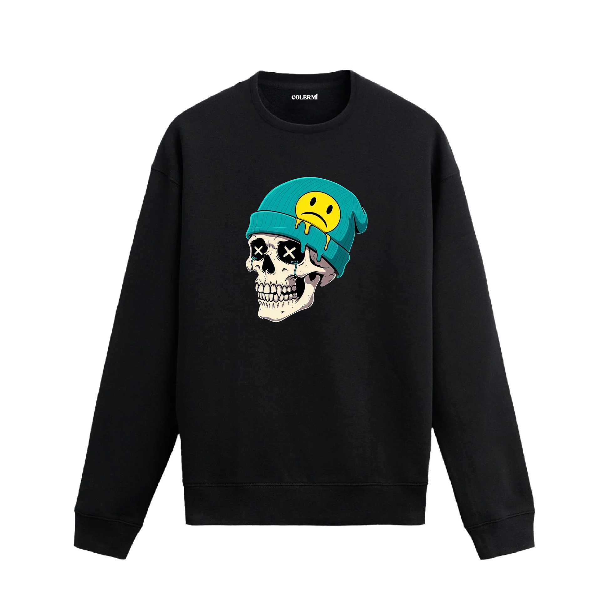 Sokak Temalı Kurukafa Tasarımlı Sweatshirt | Colermi