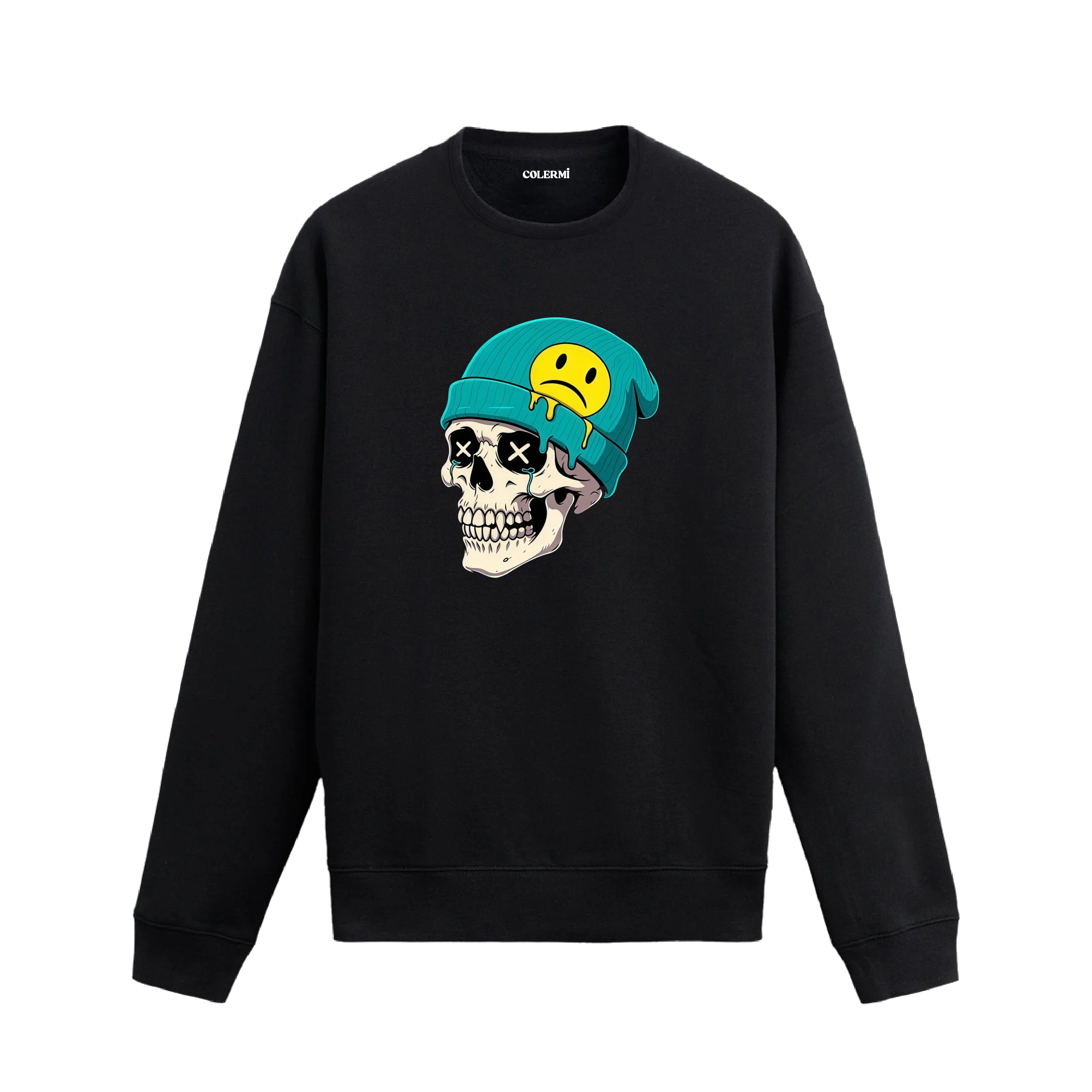 Sokak Temalı Kurukafa Tasarımlı Sweatshirt | Colermi