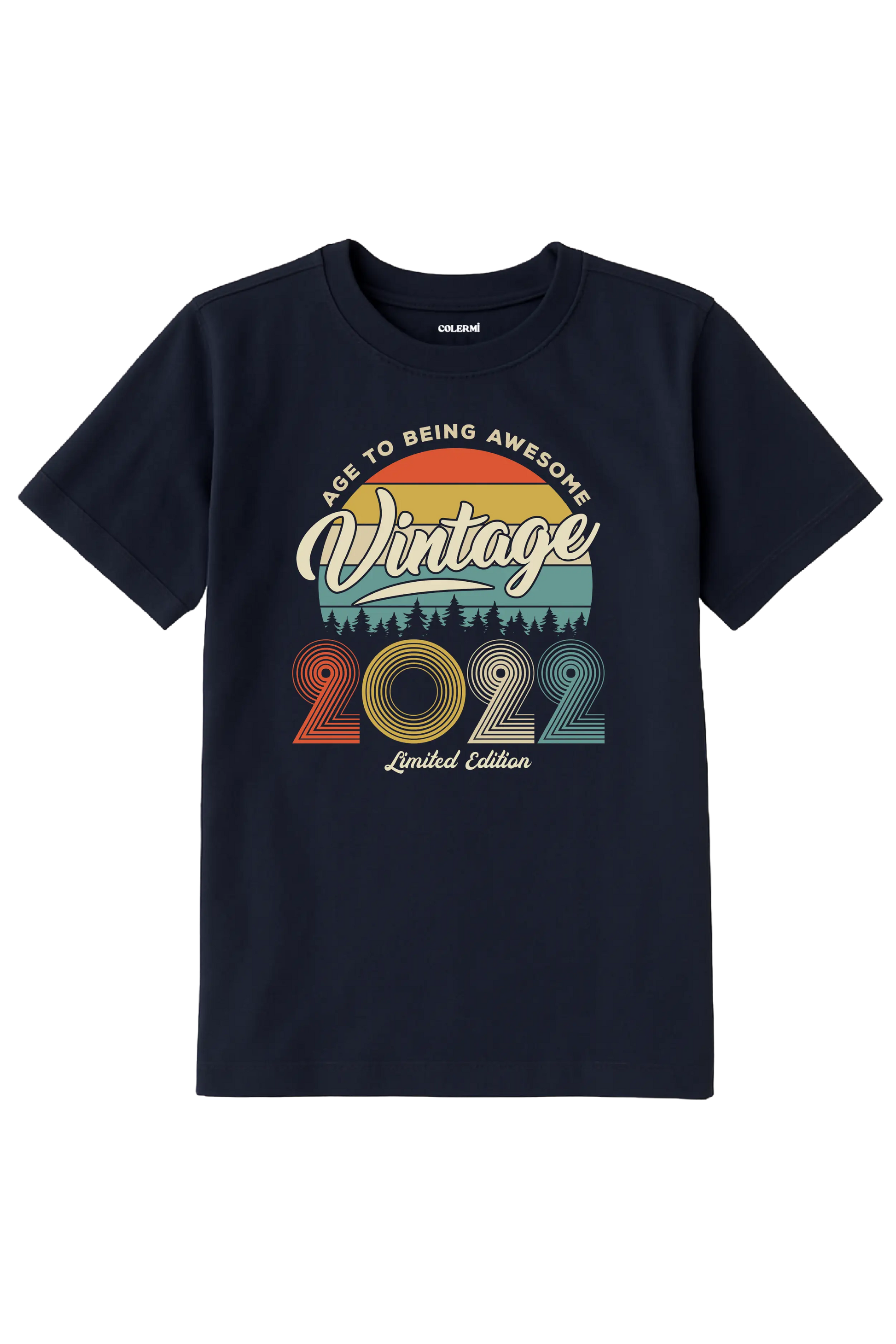 Vintage Çocuk Tişört – 2022 Doğum Tarihli Tasarım görsel 4 | Colermi