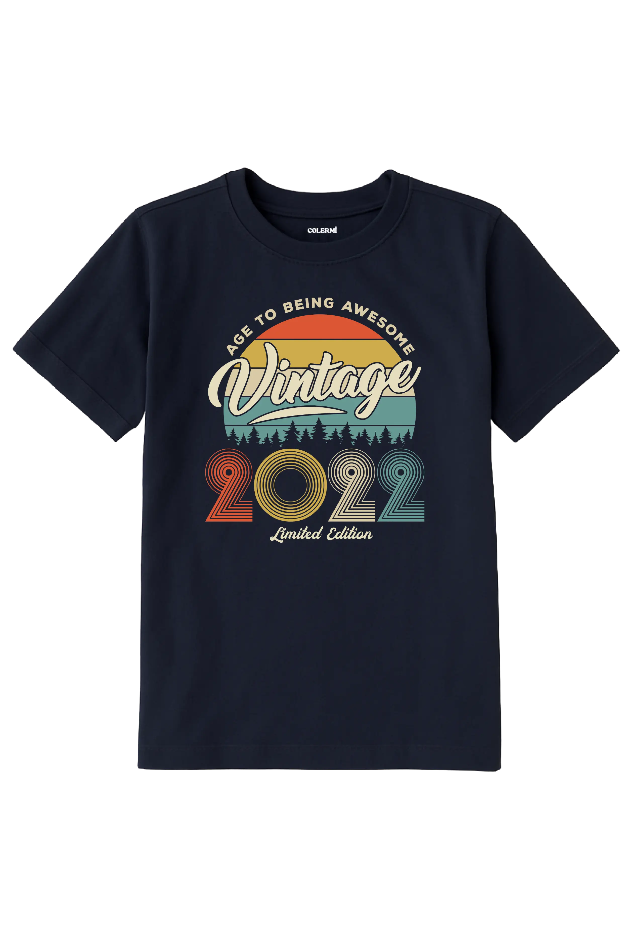 Vintage Çocuk Tişört – 2022 Doğum Tarihli Tasarım görsel 4 | Colermi