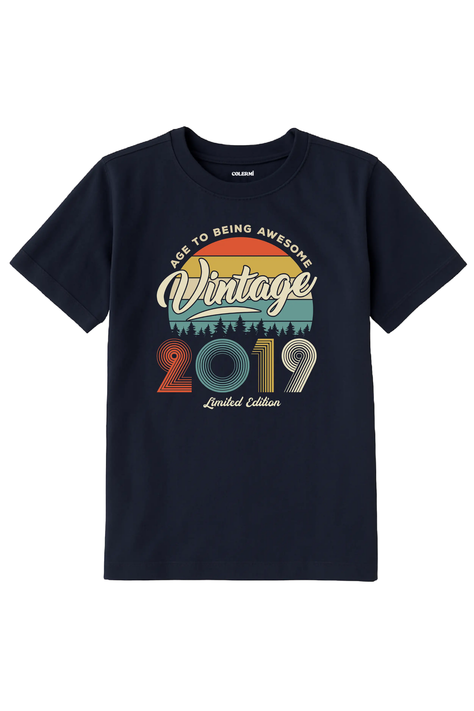 Vintage Çocuk Tişört – 2019 Doğum Tarihli Tasarım görsel 3 | Colermi