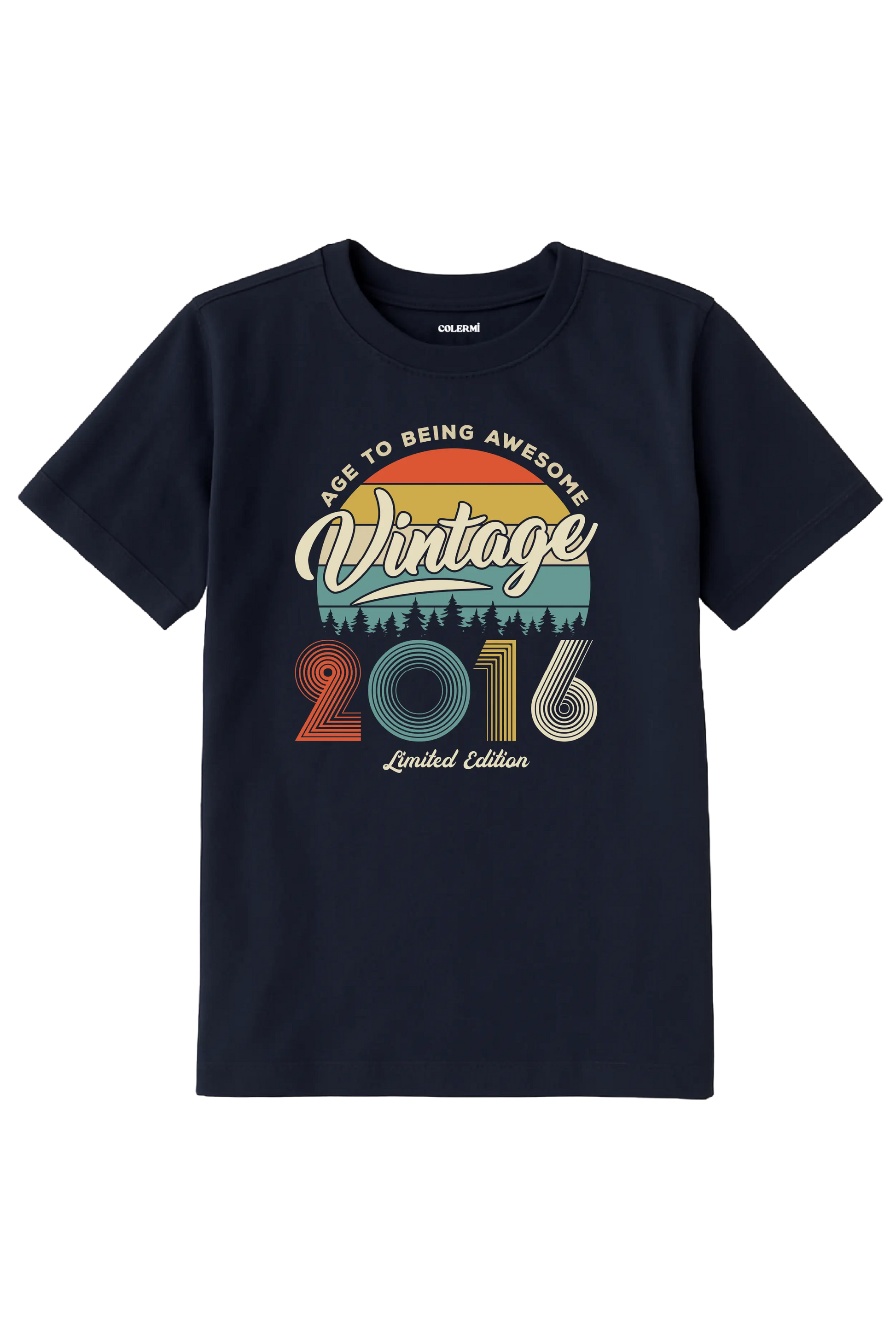 Vintage Çocuk Tişört – 2016 Doğum Tarihli Tasarım görsel 3 | Colermi