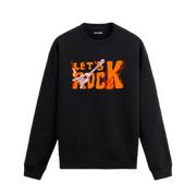 Alevli Let’s Rock yazılı gitar baskılı Colermi sweatshirt
