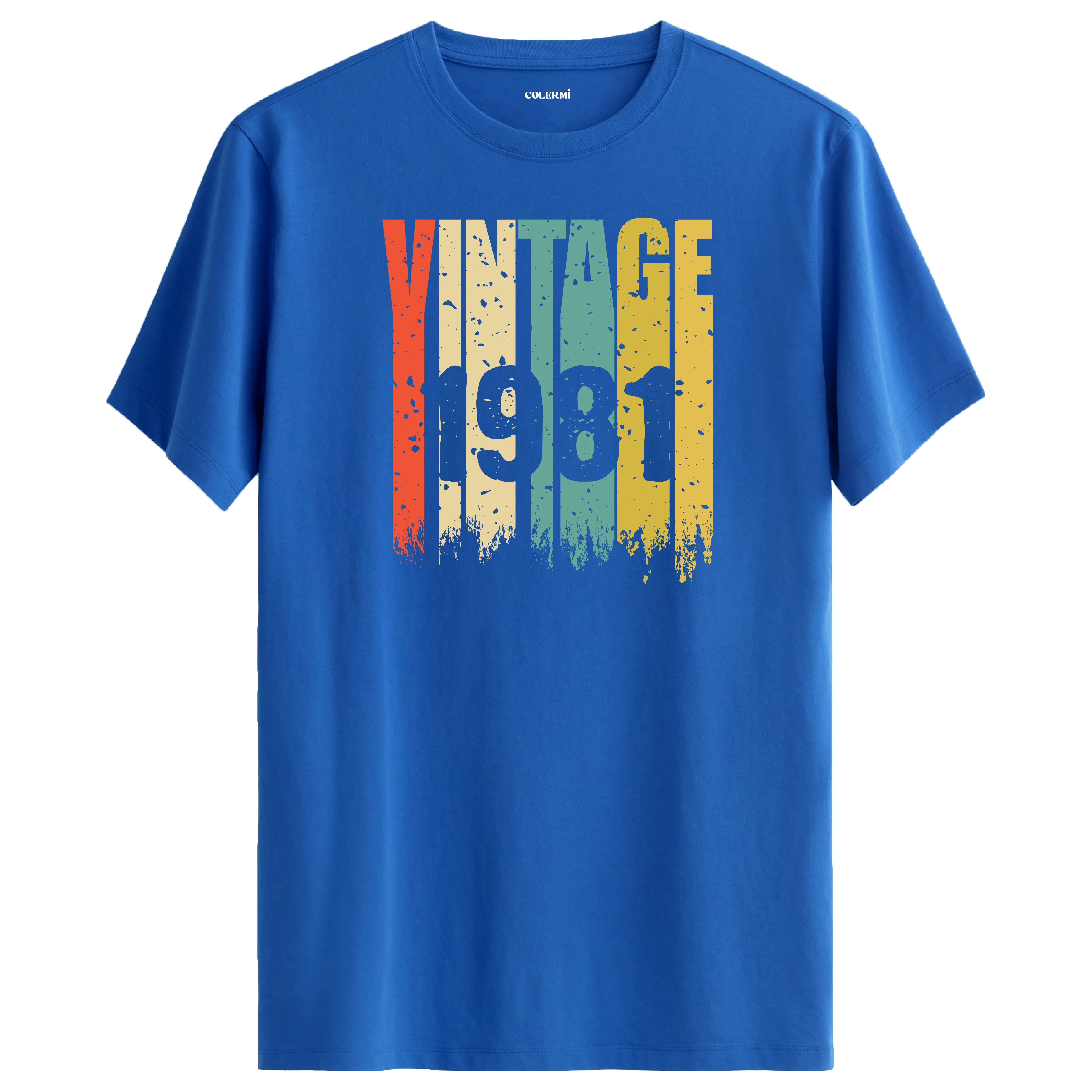 1981 yılına özel retro tasarımlı vintage t-shirt. Unisex model, geçmişin nostaljik ruhunu günümüze taşıyor.