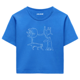 Yoga Crop T-Shirt - Tatlı Kedinin Yoga Pozu