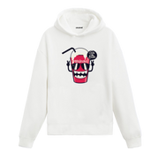 Gözlüklü milkshake karakter tasarım baskılı hoodie – eğlenceli ve renkli görünüm