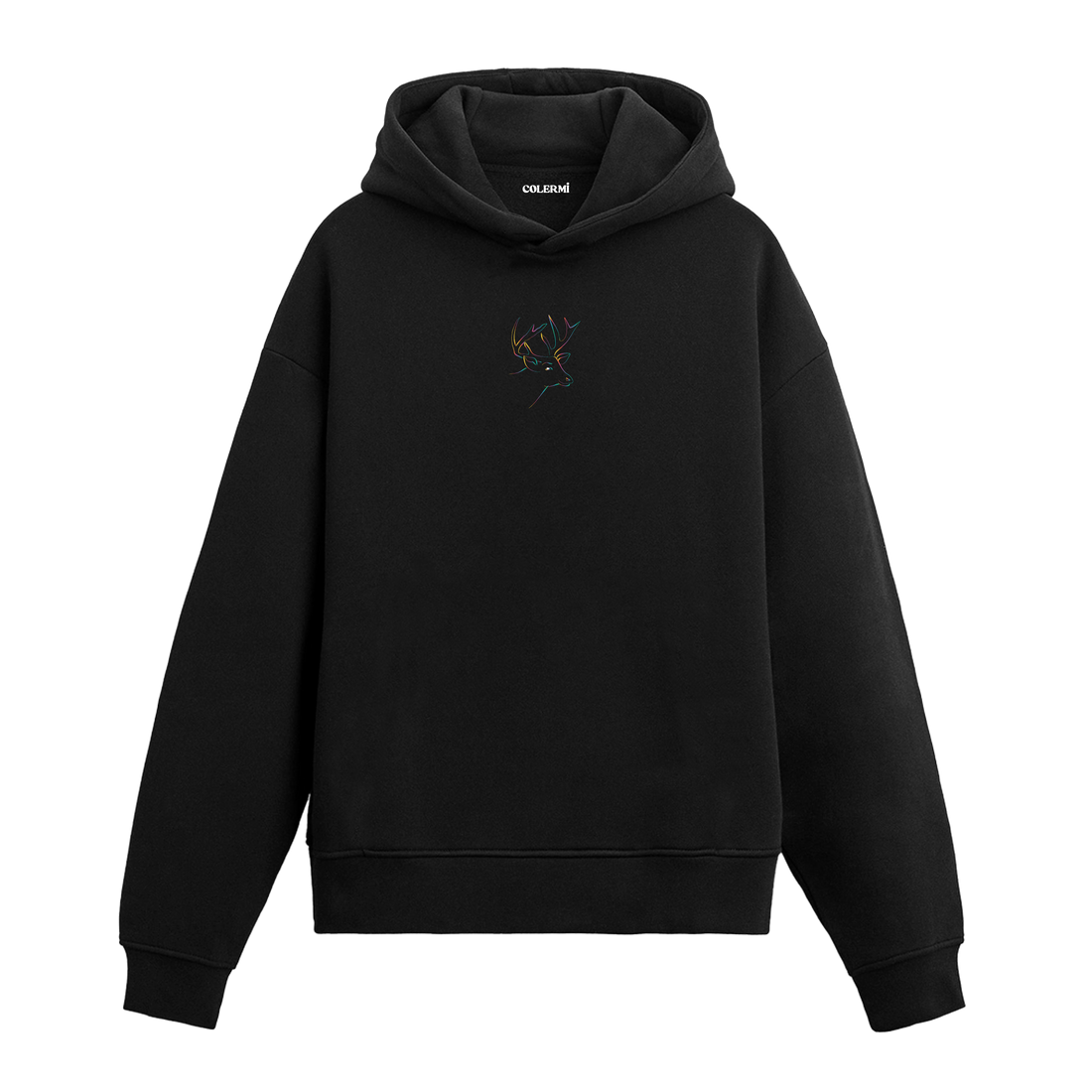 Mystic Stag Graphic Hoodie - Majestic Deer Silhouette, Nature's Elegance