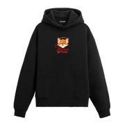 Kulaklık takmış tilki baskılı hoodie – müzik temalı sevimli tasarım