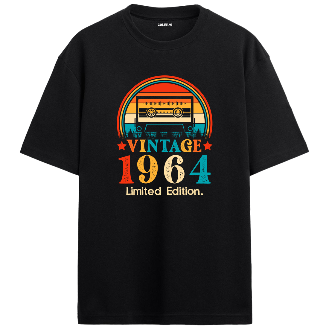 1964 Mixtape Oversized T-Shirt - Retro Cassette Design