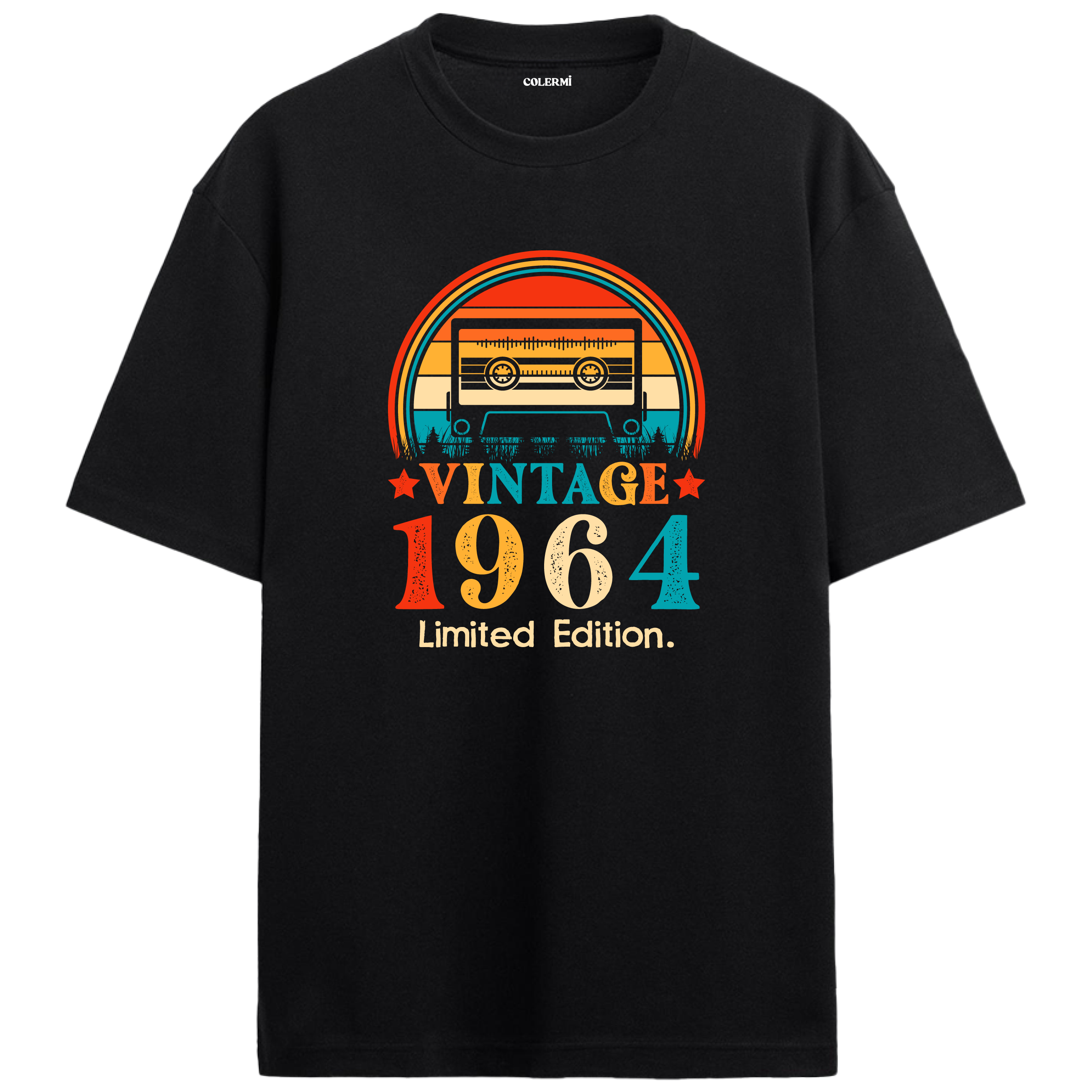 1964 Mixtape Oversized T-Shirt - Retro Cassette Design