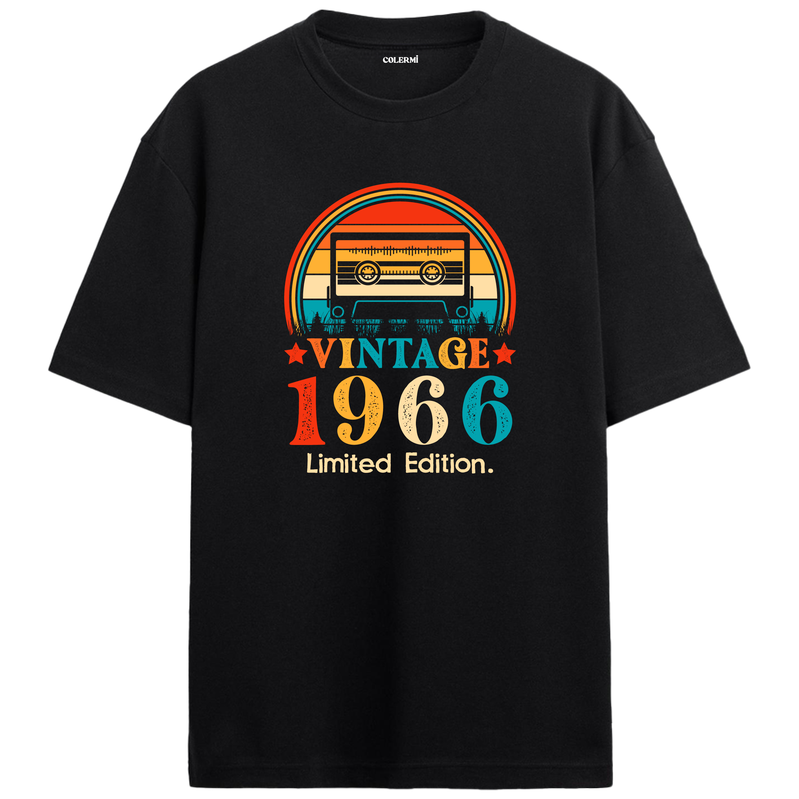 1966 Mixtape Oversized T-Shirt - Retro Cassette Design