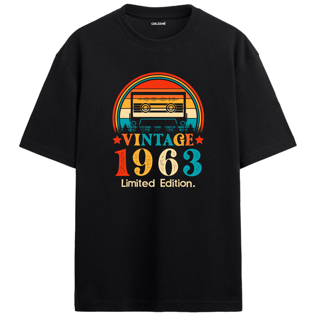 1963 Mixtape Oversized T-Shirt - Retro Cassette Design