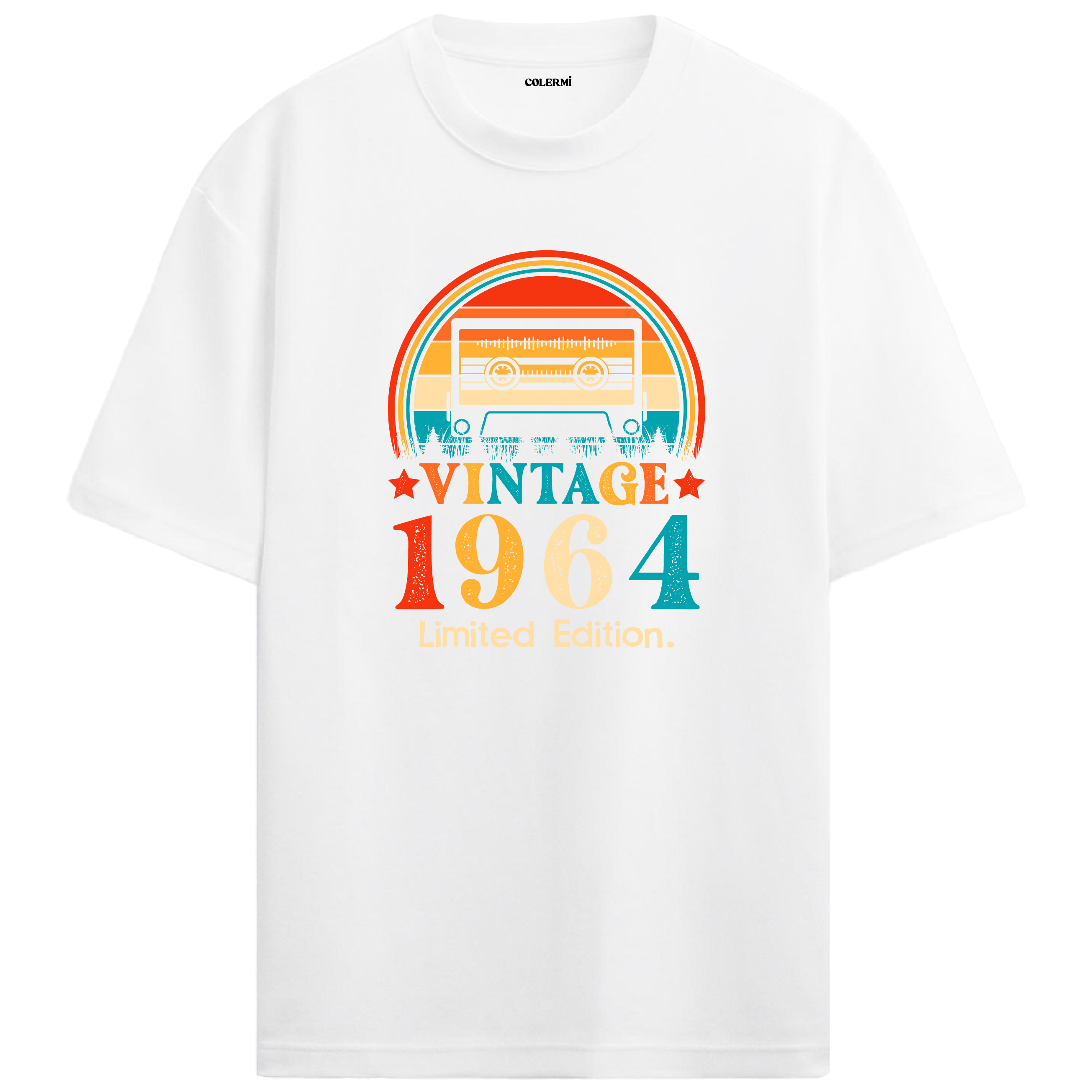 1964 Mixtape Oversized T-Shirt - Retro Cassette Design