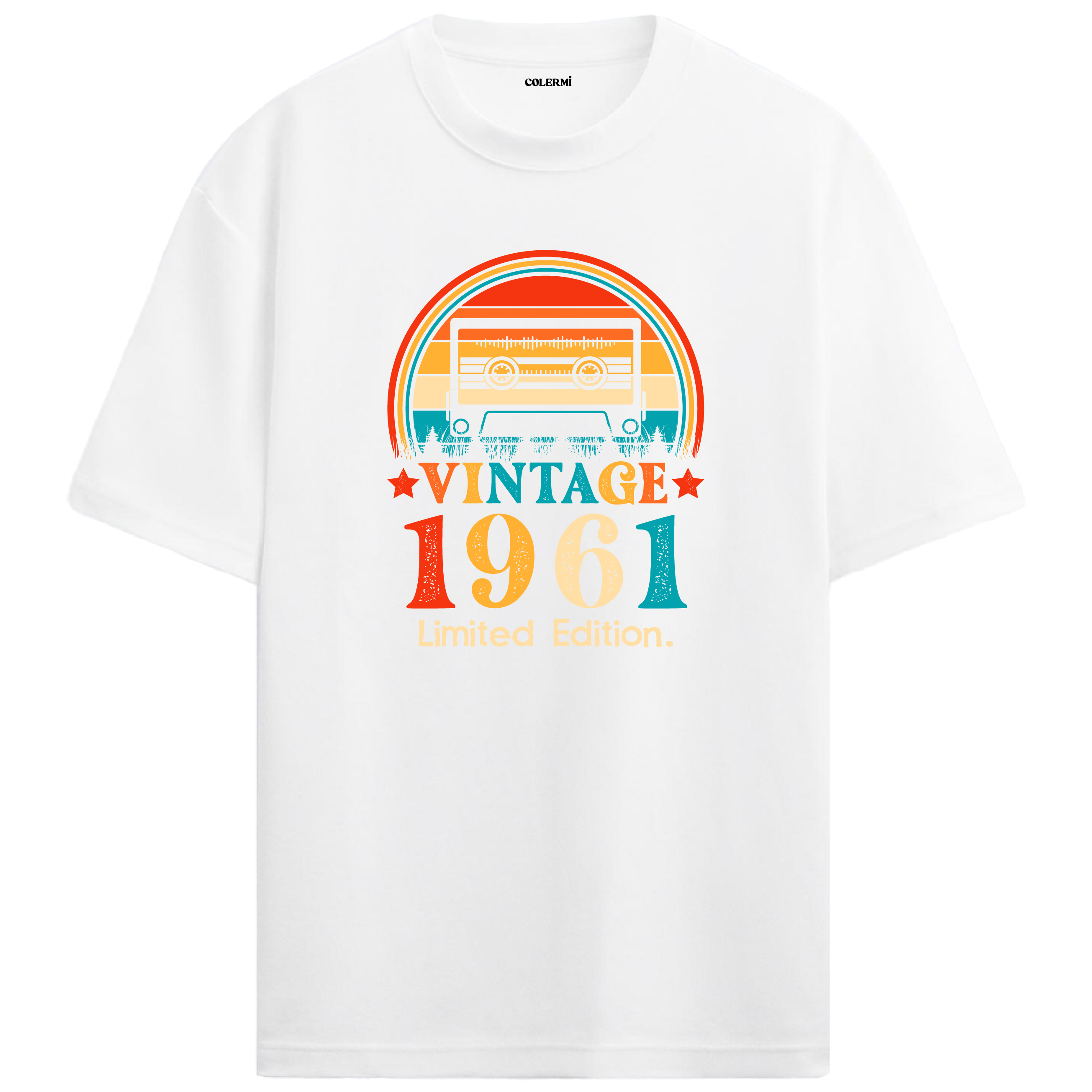 1961 Mixtape Oversized T-Shirt - Retro Cassette Design