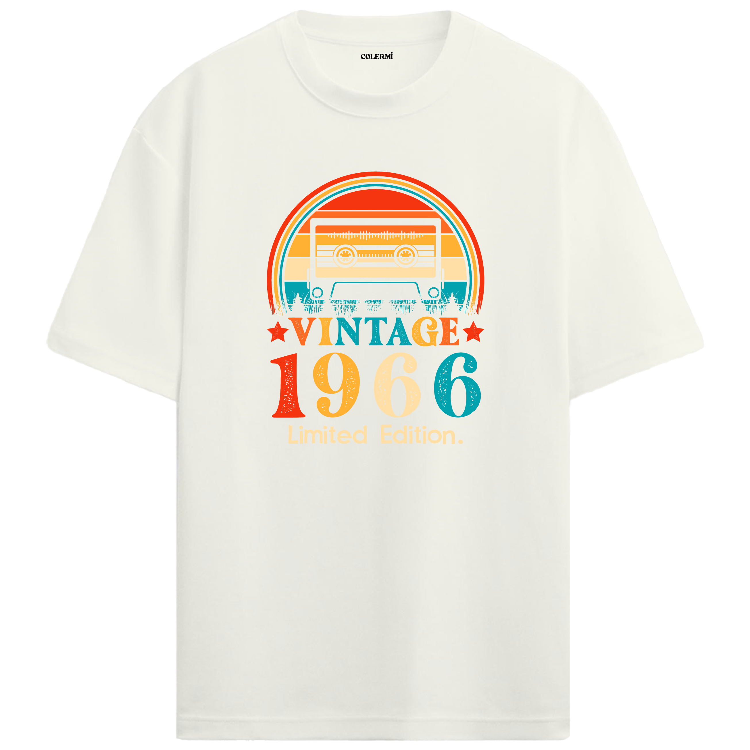 1966 Mixtape Oversized T-Shirt - Retro Cassette Design