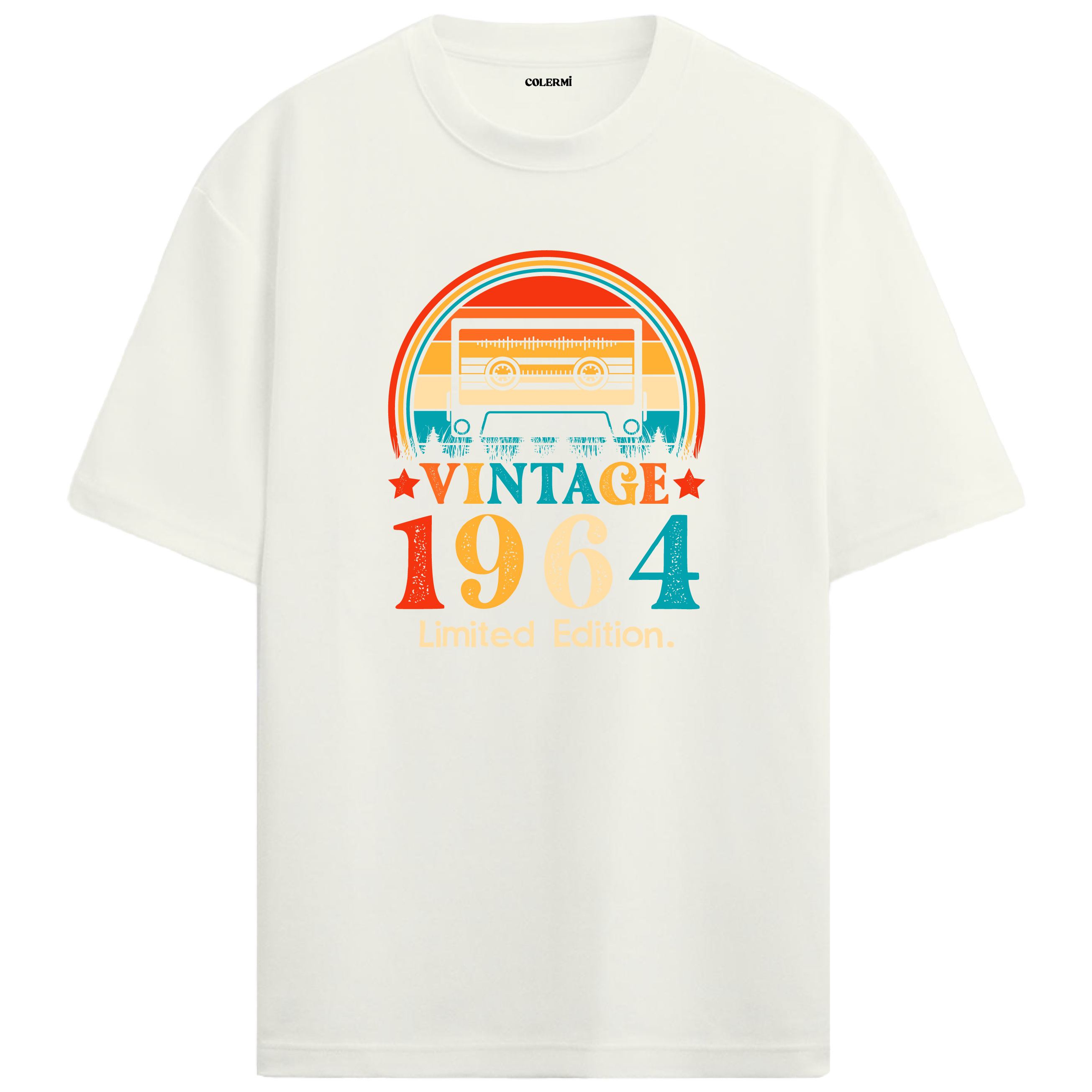 1964 Mixtape Oversized T-Shirt - Retro Cassette Design