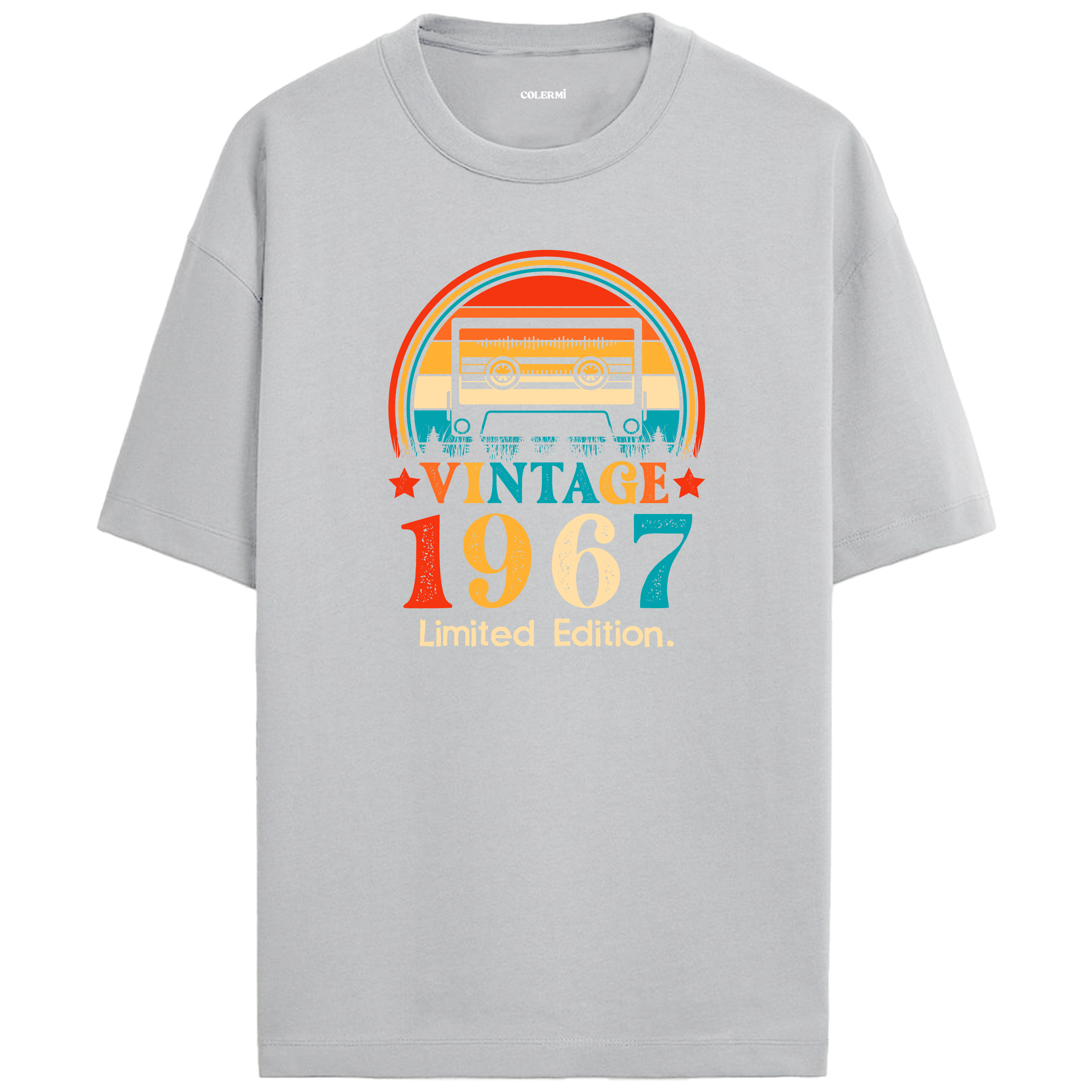 1967 Mixtape Oversized T-Shirt - Retro Music Cassette Design