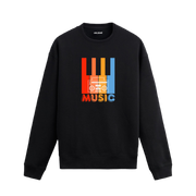 Renkli piyano tuşları ve kasetçalar baskılı Colermi sweatshirt