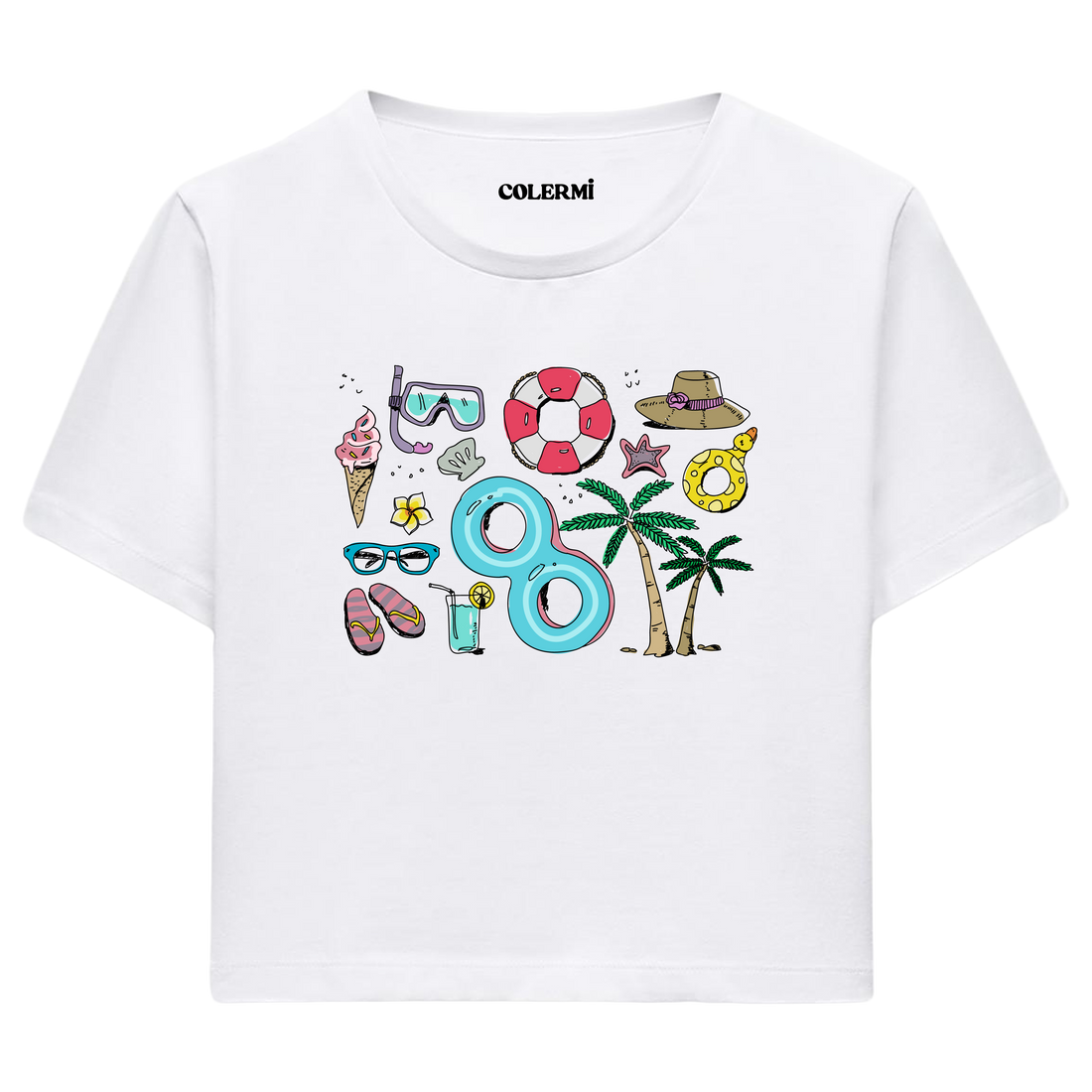Beach-Themed Women’s Crop T-Shirt