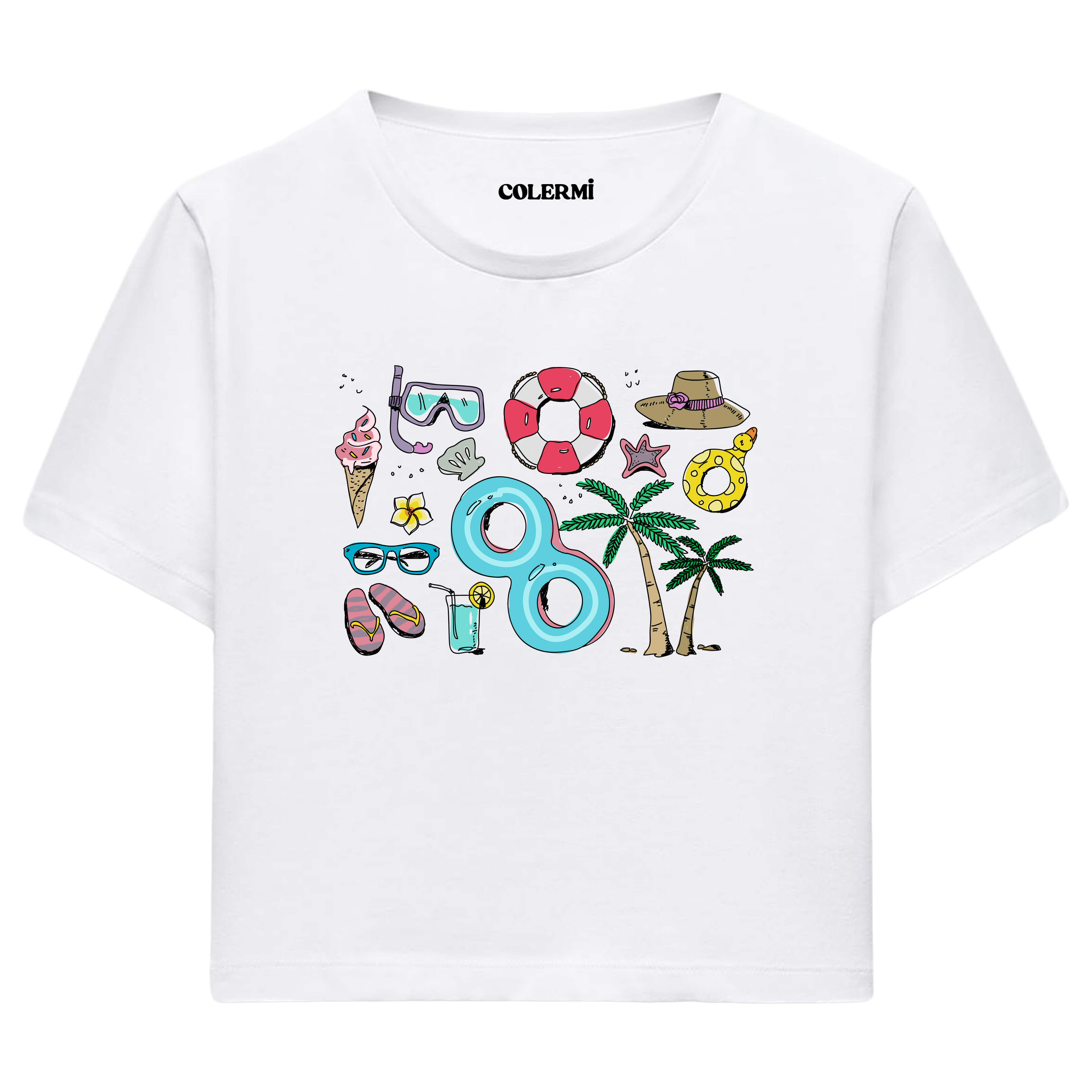 Beach-Themed Women’s Crop T-Shirt