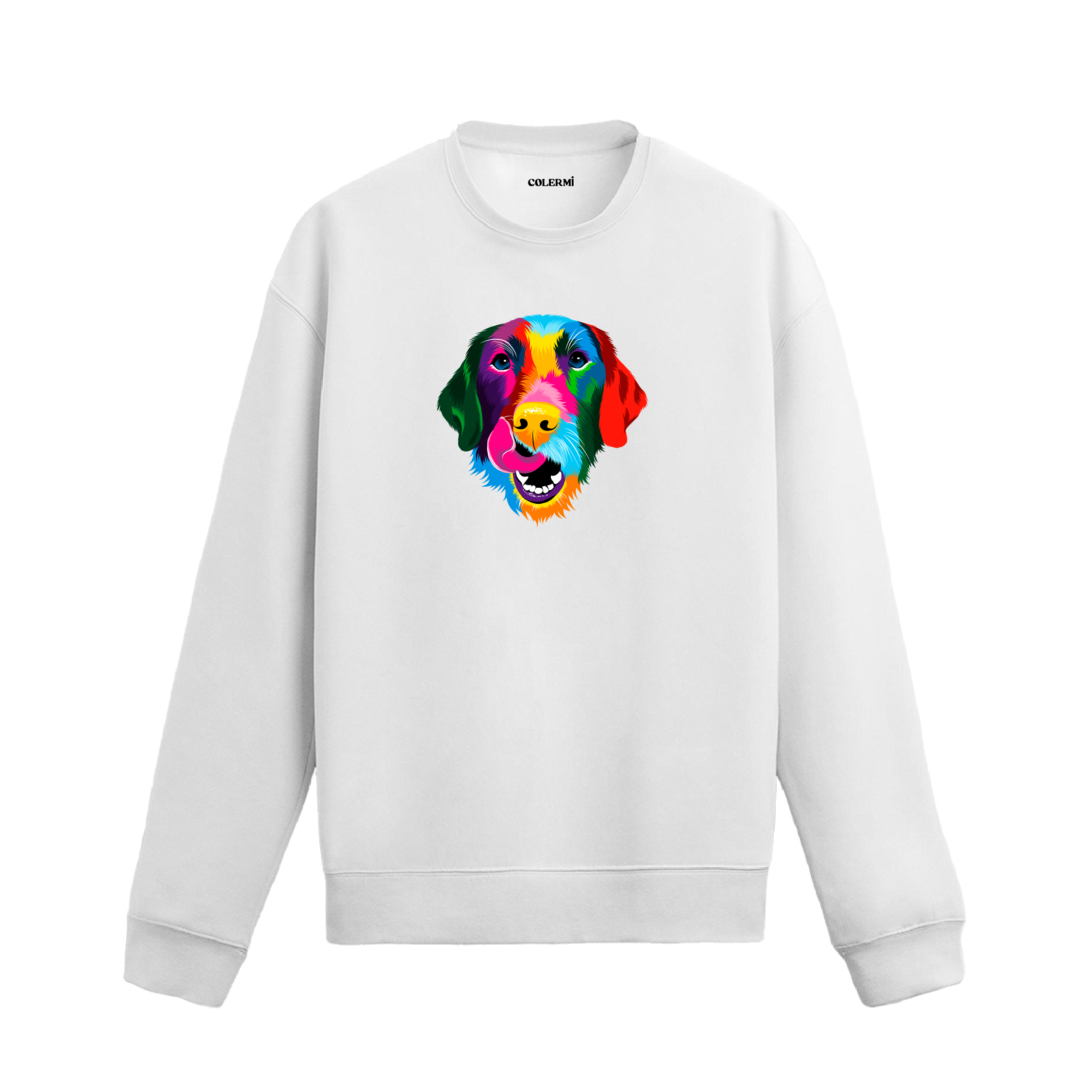 Pop Art Labrador Köpek Baskılı Sweatshirt - Renkli Tasarım