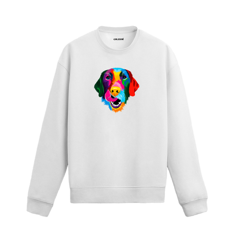 Pop Art Labrador Köpek Baskılı Sweatshirt - Renkli Tasarım