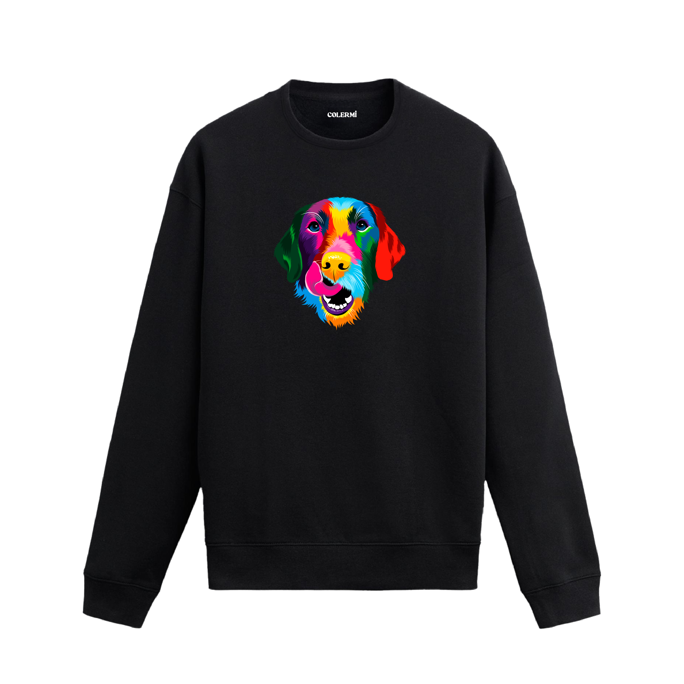 Pop Art Labrador Köpek Baskılı Sweatshirt - Renkli Tasarım