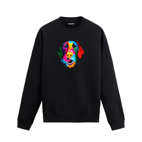 Pop Art Labrador Köpek Baskılı Sweatshirt - Renkli Tasarım