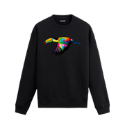 Pop Art Tukan Baskılı Sweatshirt - Tropik Tasarım