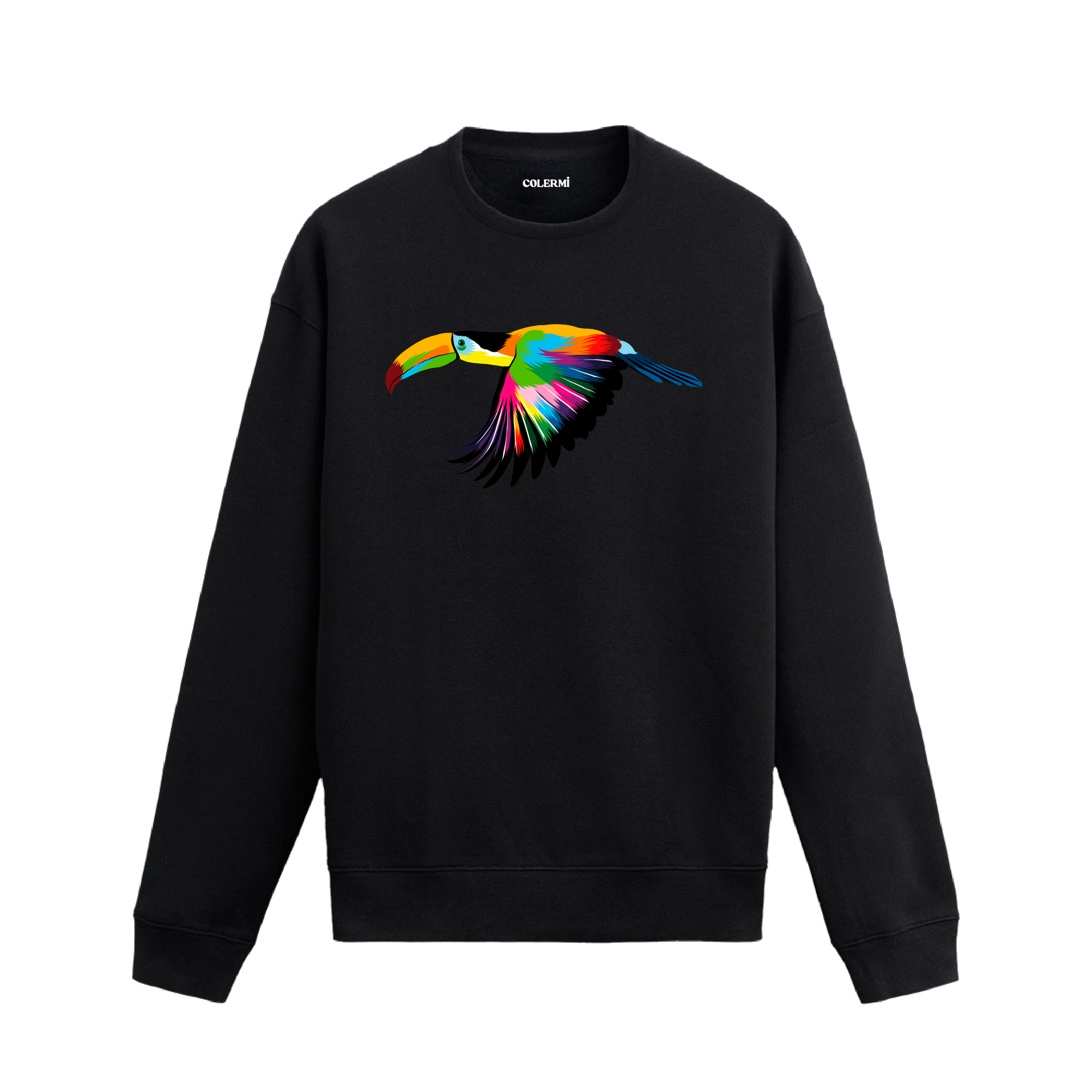 Pop Art Tukan Baskılı Sweatshirt - Tropik Tasarım