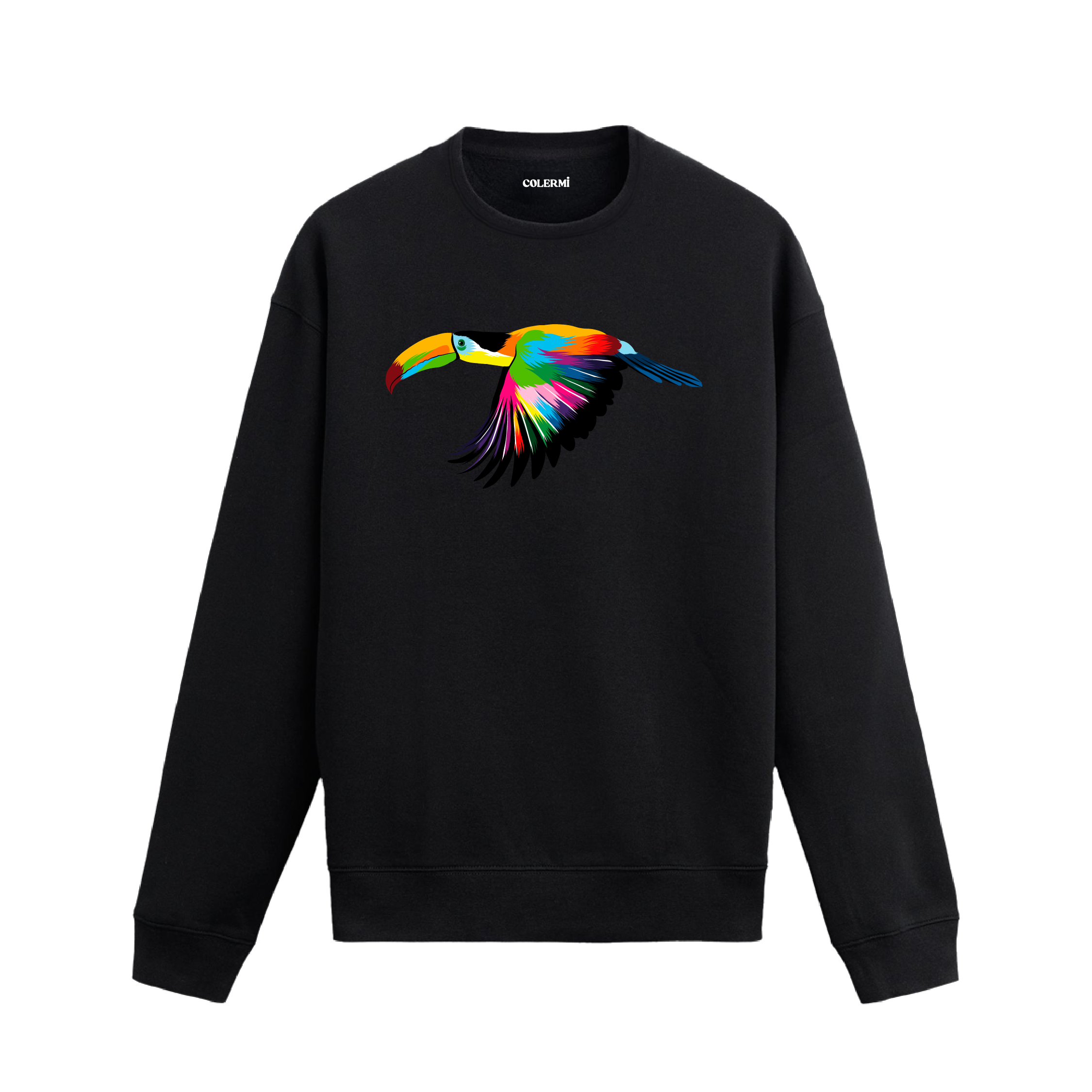 Pop Art Tukan Baskılı Sweatshirt - Tropik Tasarım