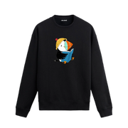 Kitap Okuyan Deniz Papağanı Tasarımlı Sweatshirt | Colermi