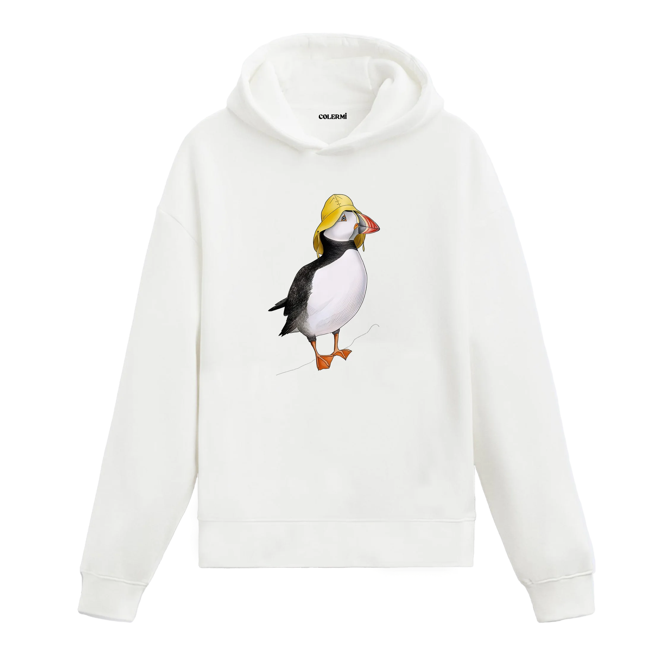 Şapkalı Deniz Papağanı Tasarımlı Hoodie görsel 2 | Colermi