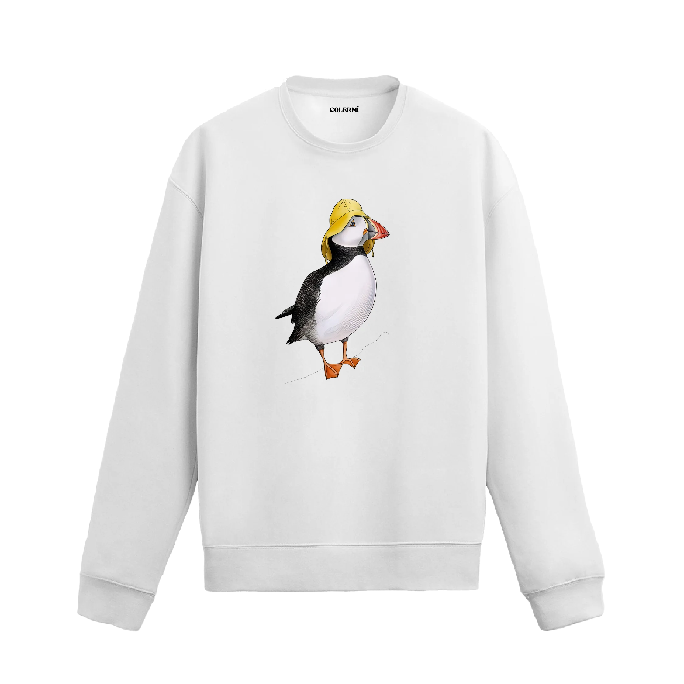 Şapkalı Deniz Papağanı Tasarımlı Sweatshirt