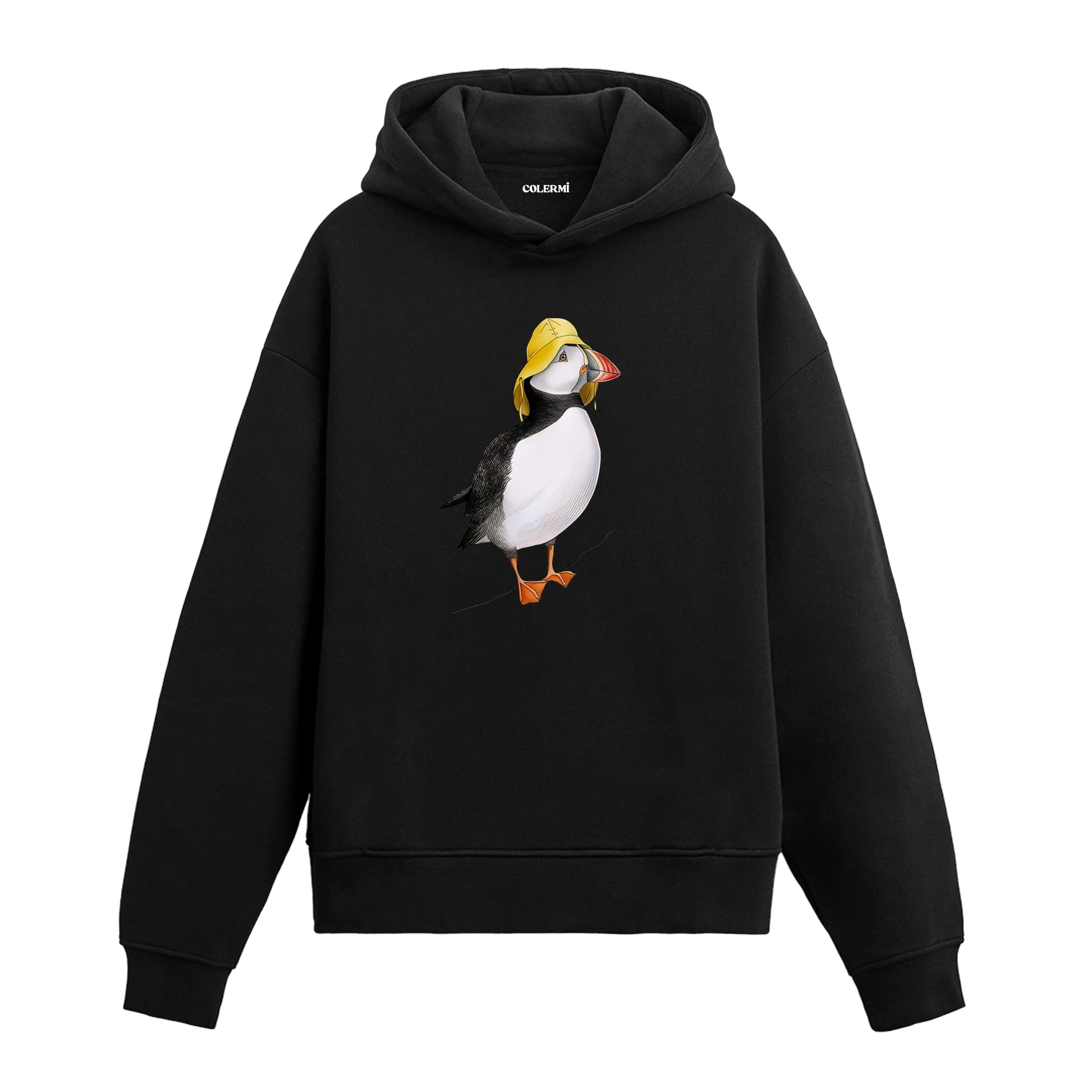 Şapkalı Deniz Papağanı Tasarımlı Hoodie | Colermi