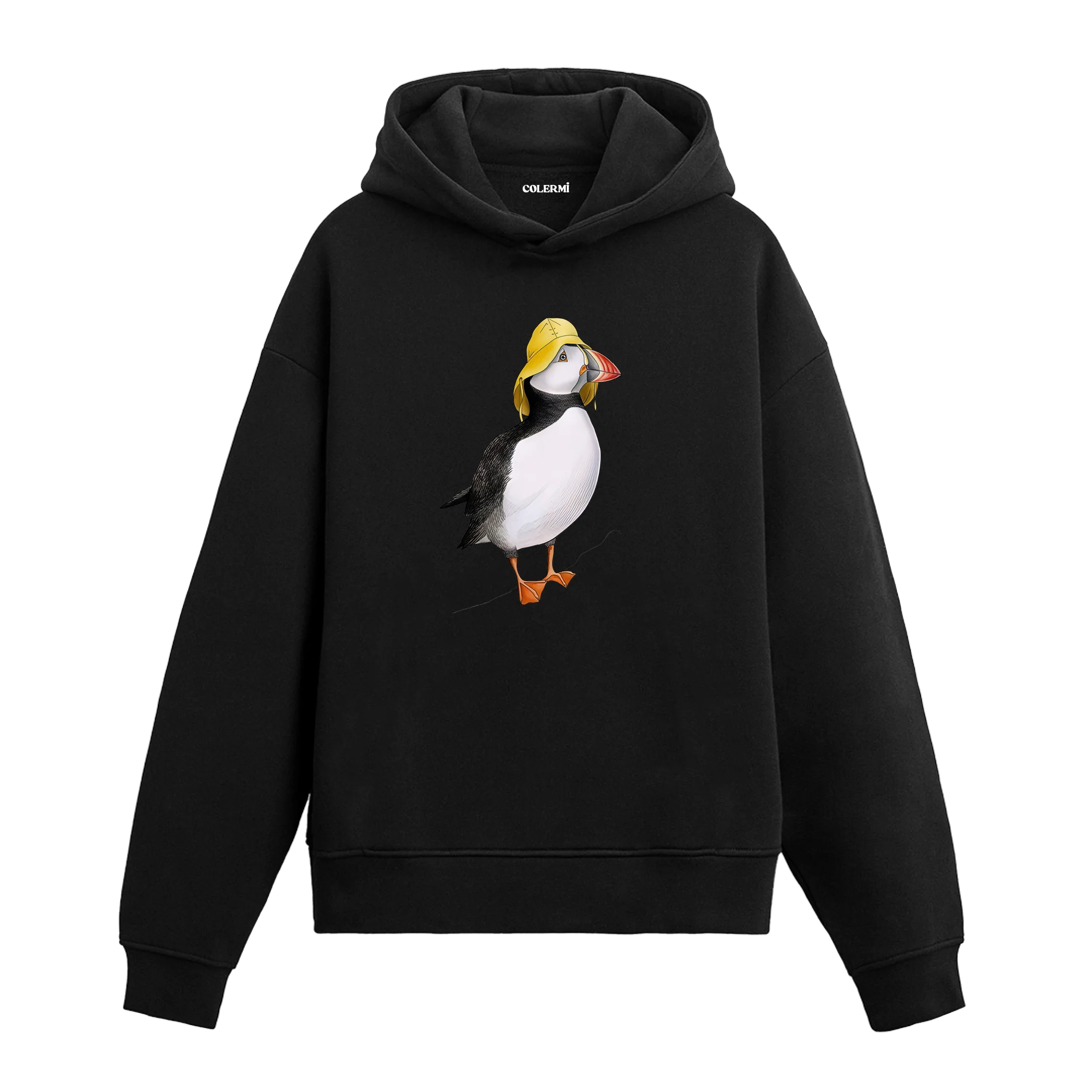 Şapkalı Deniz Papağanı Tasarımlı Hoodie | Colermi