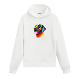 Renkli beagle baskılı beyaz Colermi hoodie
