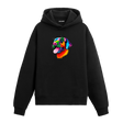 Renkli beagle baskılı siyah Colermi hoodie