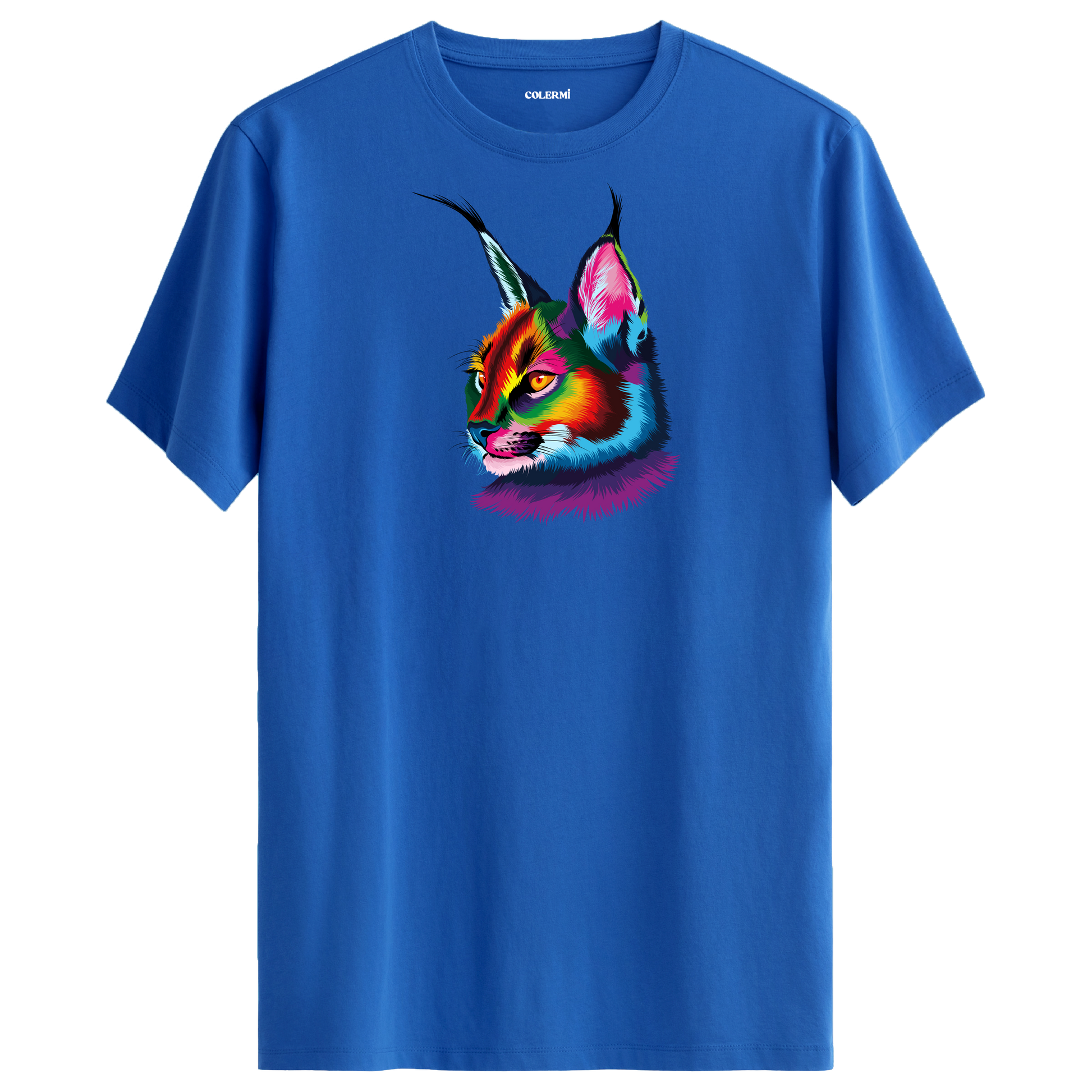 renkli_karakulak_baskili_mavi_tisort