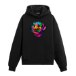 Renkli Labrador köpek baskılı siyah hoodie