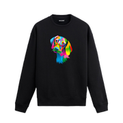 Pop Art Labrador Baskılı Sweatshirt - Renkli Tasarım