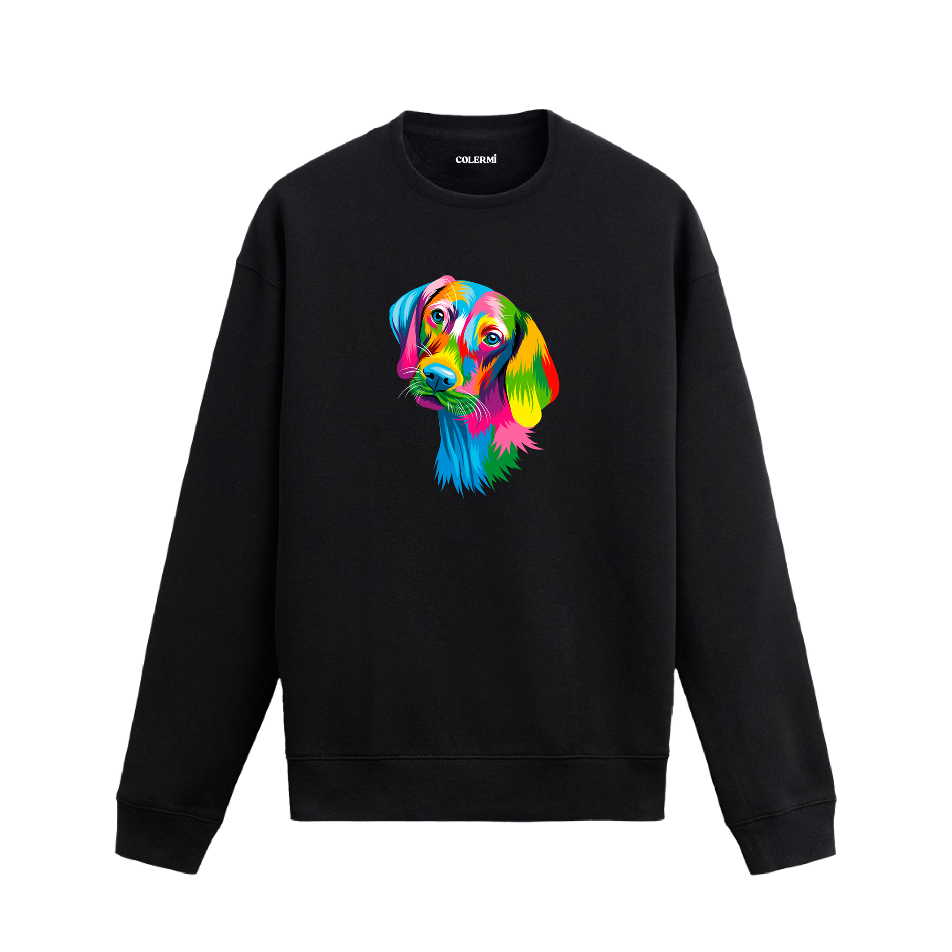 Pop Art Labrador Baskılı Sweatshirt - Renkli Tasarım