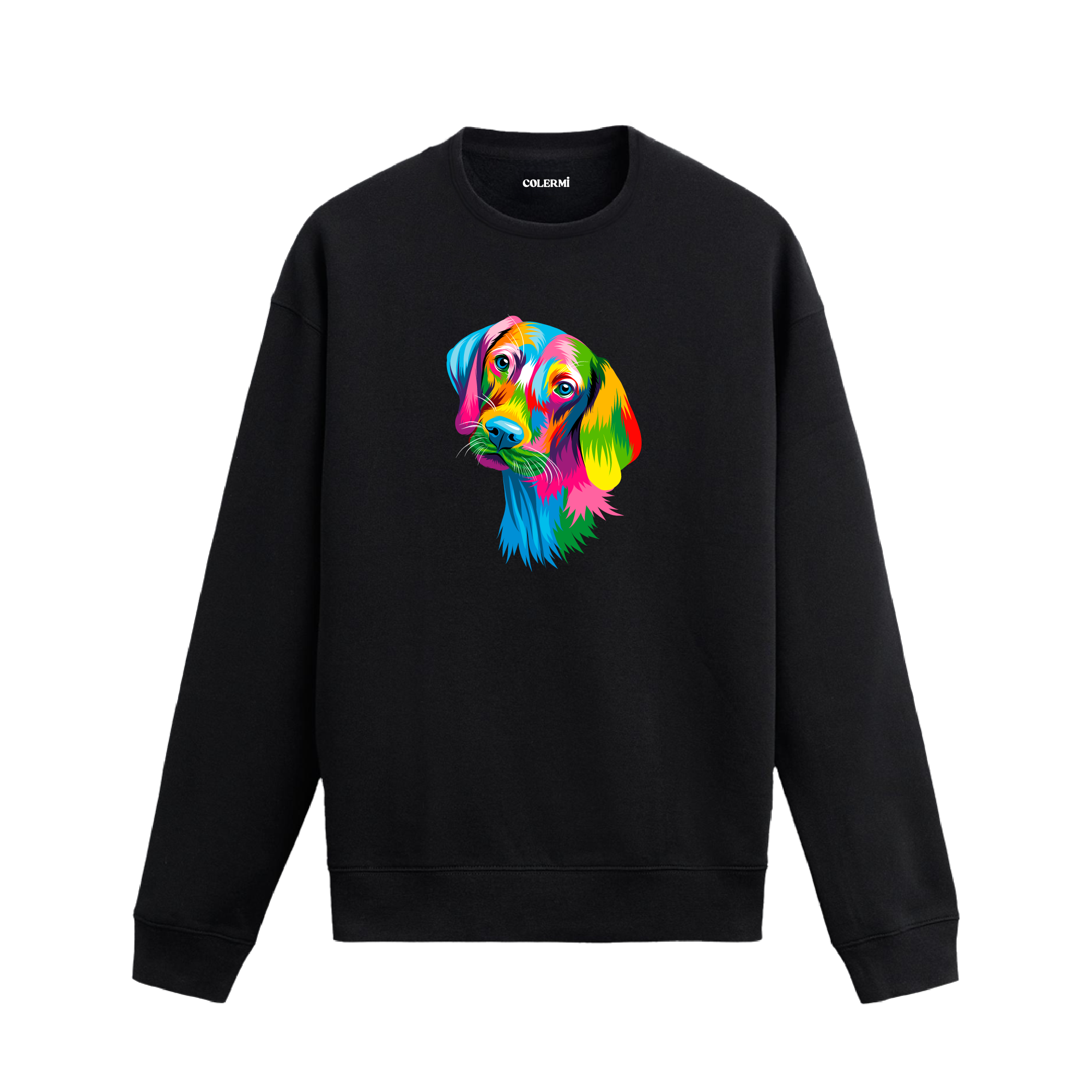 Pop Art Labrador Baskılı Sweatshirt - Renkli Tasarım
