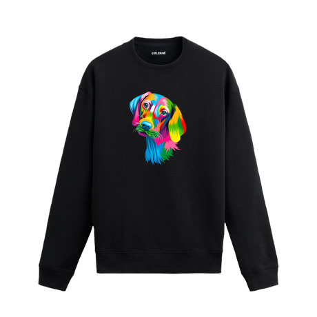 Pop Art Labrador Baskılı Sweatshirt - Renkli Tasarım
