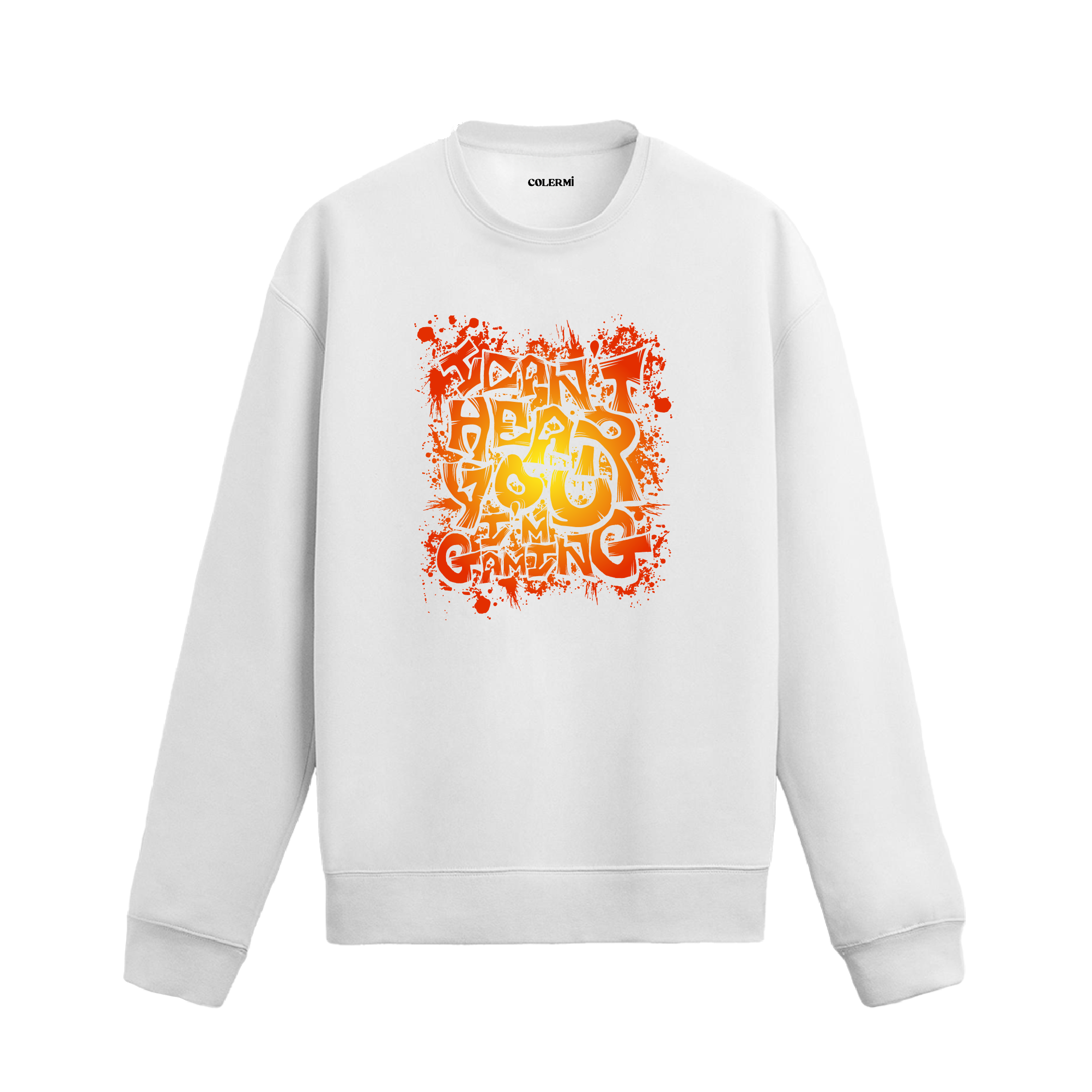 Gaming temalı “Oyun Modundayım” yazı baskılı retro sweatshirt.