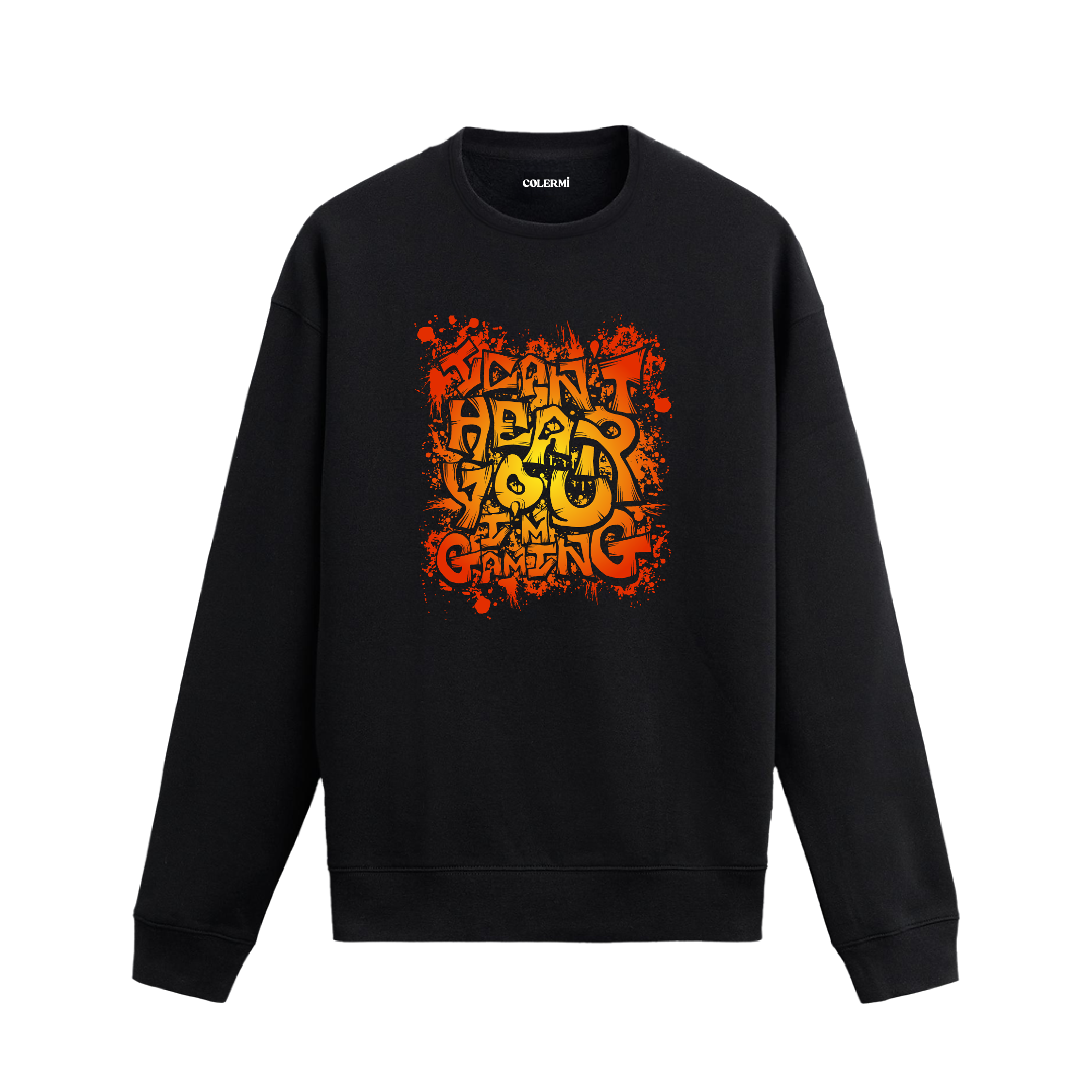 Gaming temalı “Oyun Modundayım” yazı baskılı retro sweatshirt.