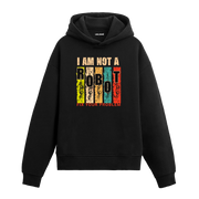 Siyah I Am Not A Robot yazı baskılı hoodie, %100 pamuk, unisex hoodie