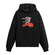 Scooter Temalı Fil Tasarımlı Hoodie | Colermi