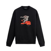 Scooter Temalı Fil Tasarımlı Sweatshirt | Colermi
