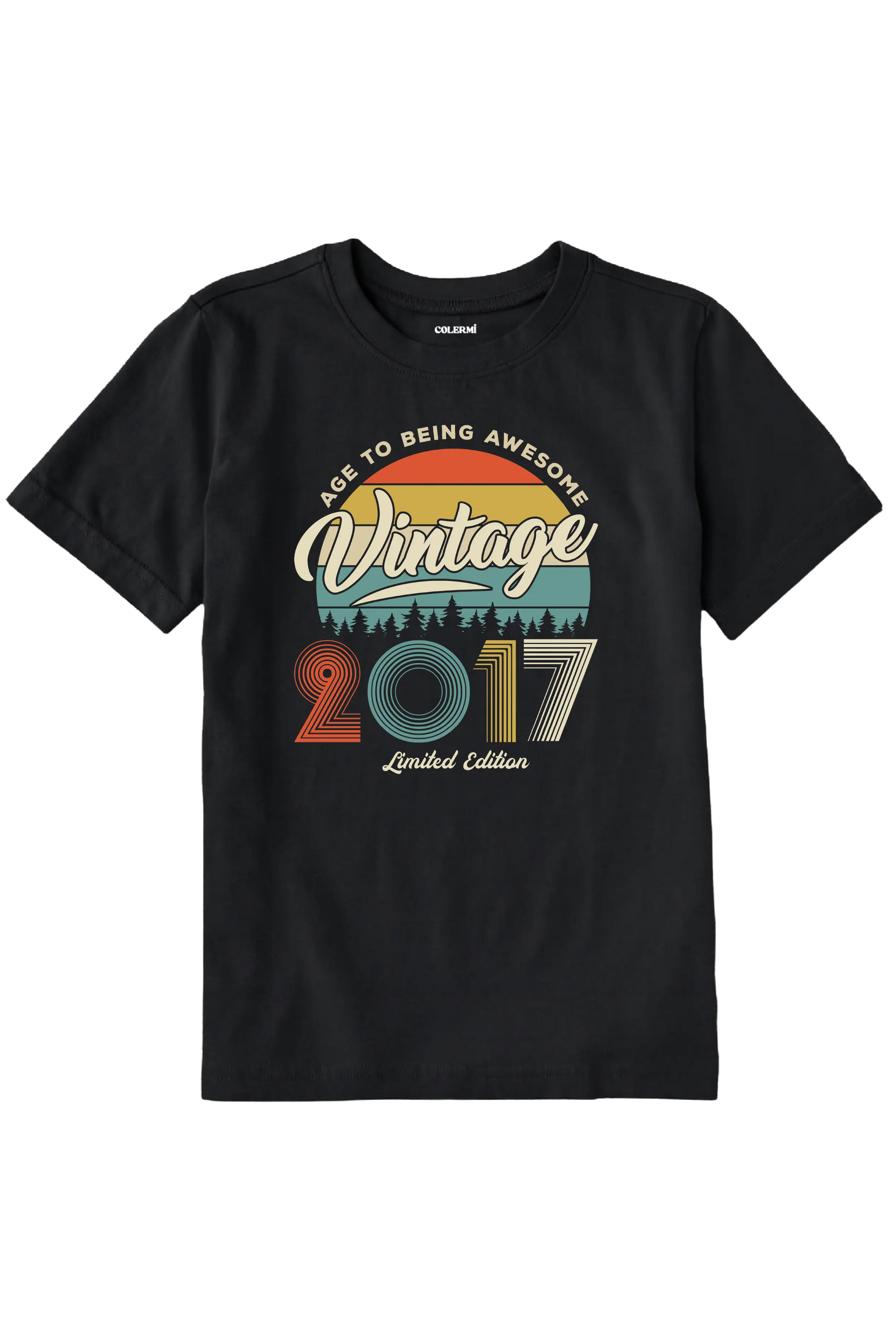 Vintage Çocuk Tişört – 2017 Doğum Tarihli Tasarım | Colermi